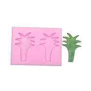 Food Grade Grass Silicone Molds, Fondant Molds, Baking Molds, Chocolate, Candy, Biscuits, UV Resin & Epoxy Resin Jewelry Making, Hot Pink, 63x48x6mm, Inner Size: 36x25mm(DIY-F045-31)