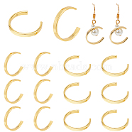 20Pcs Brass Ear Cuff Findings, with Hole, Real 14K Gold Plated, 20x17.5x2.5mm, Hole: 1.2mm(KK-NB0003-44)