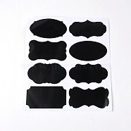 Waterproof PVC Adhesive Stickers, 8 Styles, Black, 22.5x19x0.02cm, 8pcs/sheet(DIY-WH0240-80)