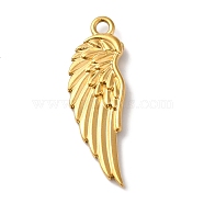 PVD Vacuum Plating 304 Stainless Steel Pendants, Wing Charms, Golden, 29.5x9.5x2.5mm, Hole: 2mm(STAS-L081-004G)