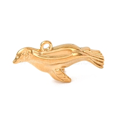 304 Stainless Steel Pendants, Sea Lion Charms, Long-Lasting Plated, Ion Plating(IP), Real 18K Gold Plated, 30.5x14x8mm, Hole: 1.8mm(SA-CBA9EE2-18G)