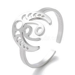 304 Stainless Steel Constellation Rings for Women, Cancer, 18mm, Inner Diameter: 18mm(RJEW-U024-01P-06)