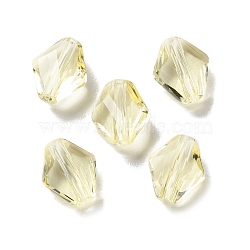 K9 Glass, Imitation Austrian Crystal Beads, Faceted, Rhombus, Pale Goldenrod, 10x8x4mm, Hole: 1.4mm(GLAA-R001-01G)