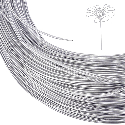 Round Iron Wire, with Plastic Coated, for Hat Accessories, Silver, 0.55mm, about 656.17 Feet(200m)/Roll(FIND-WH0139-350)