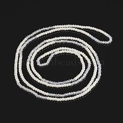 Faceted Abacus Glass Beaded Necklaces, with Round Glass Pearl, Double Layer Necklaces, White, 60.6 inch(154cm)(NJEW-K077-03A)