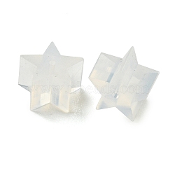 Silicone Ear Nuts, Star, White, 6x5x3.5mm, Hole: 0.5mm(FIND-G082-05A)