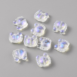 Normal Glass Beads, Small Crab, Clear AB, 12.5x13.5x7mm, Hole: 1.2mm(GLAA-CJC0006-02I)