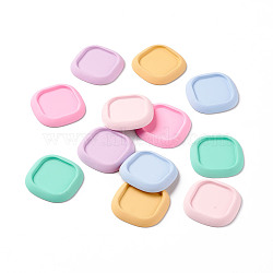 Opaque Resin Cabochons, Square Tray, Mixed Color, 28.5x28.5x4mm, Inner Size: 20x20mm.(RESI-H140-17)