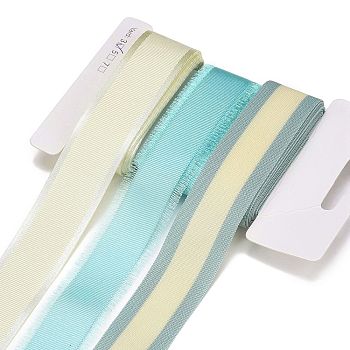 9 Yards 3 Styles Polyester Ribbon, for DIY Handmade Craft, Hair Bowknots and Gift Decoration, Light Green Color Palette, Pale Green, 1~1-1/8 inch(25~28mm), about 3 yards/style