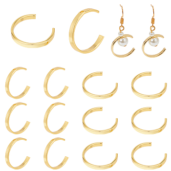 20Pcs Brass Ear Cuff Findings, with Hole, Real 14K Gold Plated, 20x17.5x2.5mm, Hole: 1.2mm
