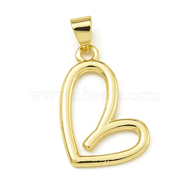 Real 18K Gold Plated Heart Brass Pendants