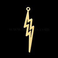 201 Stainless Steel Pendants, Laser Cut, Lightning, Golden, 38x8.5x1mm, Hole: 1.6mm(STAS-T056-LA337-2)