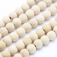 Natural Wood  Beads Strands, Round, Dyed, 6mm, Hole: 1mm, about 64pcs/strand, 15.7 inch(40cm)(X-WOOD-P011-07-6mm)
