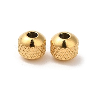 304 Stainless Steel Bead, Round, Real 18K Gold Plated, 6mm, Hole: 2mm(STAS-H214-28B-G)