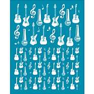 Silk Screen Printing Stencil, for Painting on Wood, DIY Decoration T-Shirt Fabric, Musical Instruments Pattern, 100x127mm(DIY-WH0341-177)