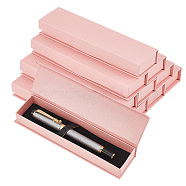 Cardboard Pen Cases, Fourtain Pen Box, with Magnetic Closure, Office & School Supplies, Rectangle, Pink, 176x44x23mm, Inner Diameter: 168x38mm(AJEW-WH0415-18)