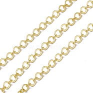 Brass Circle Ring Link Chains, with Spool, Soldered, Long-Lasting Plated, Cadmium Free & Nickel Free & Lead Free, Real 18K Gold Plated, 4x0.4mm(CHC-P010-07G)