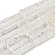 Natural Quartz Crystal Beads Strands, Rock Crystal Beads, Rectangle, 20x12x3mm, Hole: 1mm, about 20pcs/strand, 15.75''(40cm)(G-M420-G10-01)