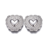 304 Stainless Steel Cabochons, Fit Floating Locket Charms, Heart, Stainless Steel Color, 9.5x10x2mm(STAS-F207-01P-A)