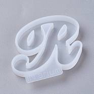 Letter DIY Silicone Molds, For UV Resin, Epoxy Resin Jewelry Making, Letter.R, 48x60x8mm, Inner Diameter: 39x44mm(DIY-I034-08R)