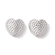 Alloy Spacer Beads, Long-Lasting Plated, Heart, Silver, 7x7.5x3mm, Hole: 1.2mm(FIND-B029-43S)