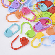 Plastic Knitting Crochet Locking Stitch Markers Holder, Mixed Color, 21x11x3mm, Hole: 8x10mm, about 200pcs/bag(TOOL-R028-M)
