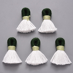 Cotton Tassel Pendant Decorations, White, 35~45x11~12x6mm, Hole: 4~6x5~7mm(FIND-N051-003C)
