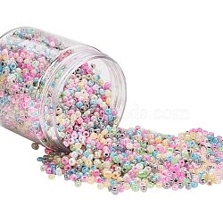 8/0 Round Glass Seed Beads, Colorful, 3mm, Hole: 1mm, about 2000pcs/box(SEED-PH0005-01)