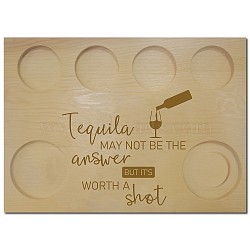 Wooden Wine Serving Tray, Rectangle, Drink Pattern, 180x250x12.5mm(AJEW-WH0269-012)