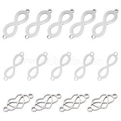 Stainless Steel Links, Infinity, Stainless Steel Color, 18pcs/box(STAS-UN0005-17)