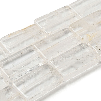 Natural Quartz Crystal Beads Strands, Rock Crystal Beads, Rectangle, 20x12x3mm, Hole: 1mm, about 20pcs/strand, 15.75''(40cm)