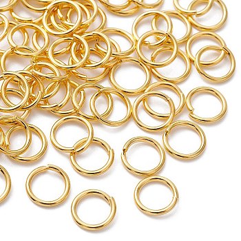 Brass Open Jump Rings, Round Rings, Golden, 18 Gauge, 8x1mm, Inner Diameter: 6mm