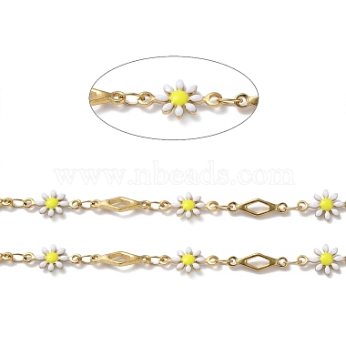 Ion Plating(IP) Golden 304 Stainless Steel Flower & Rhombus Link Chains(CHS-D036-01G-02)-3
