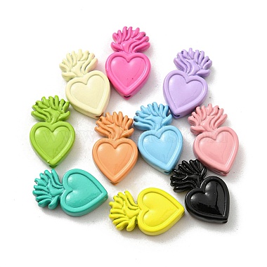 Mixed Color Heart Alloy Beads