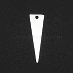 Non-Tarnish 304 Stainless Steel Pendants, Laser Cut, Triangle, Stainless Steel Color, 25x7x1mm, Hole: 1.6mm(A-STAS-N090-LA052)
