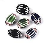 Handmade Millefiori Glass Barrel Beads, Chevron Beads, Mixed Color, 60~65x35~48mm, Hole: 2.5~10mm(LA-N002-34)