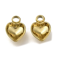 Ion Plating(IP) 304 Stainless Steel Pendant Cabochon Settings, Heart, Real 18K Gold Plated, Tray: 5.5x5mm, 9.5x6x3mm, Hole: 1.8mm(STAS-I310-29G)