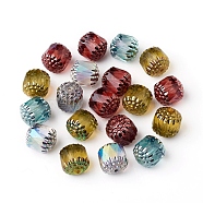 Electroplated Czech Glass Beads, Retro Style, Faceted, Oval, Mixed Color, 10.5x10mm, Hole: 1mm(X-GLAA-G077-28A)