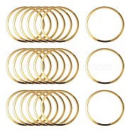 201 Stainless Steel Linking Rings, Ring, Real 24K Gold Plated, 20x0.5mm, Inner Diameter: 17.5~18mm(X-STAS-F192-001G-01)