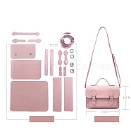 DIY PU Imitation Leather Purse Making Sets, Knitting Crochet Shoulder Bags Kit for Beginners, Pink, 26x19x10cm(PW-WG13180-04)