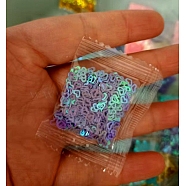 Heart Plastic Glitter Powder Fillers, UV Resin Filler, Epoxy Resin Mold Filling Material, for DIY Resin Craft Making, Lilac, 5mm, 5g/bag(PW-WG35273-01)