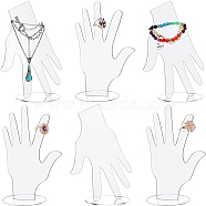 Hand Shaped Acrylic Bracelet Display Stands, Jewelry Display Holder for Bracelets, Rings, Clear, 10x13x22cm(PW-WG93515-01)