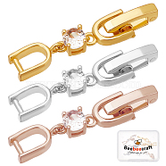 Beebeecraft 6Pcs 3 Colors Brass Extender Chain, with Cubic Zirconia, Necklace & Bracelet Extender Accessories, Mixed Color, 35x6mm, 2Pcs/color(KK-BBC0002-21)