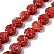 Natural Red Jasper Beads Strands, Rose, 14x6mm, Hole: 1.2mm, about 28pcs/strand, 15.28''(38.8cm)(G-D475-01N)