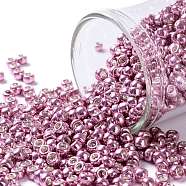 TOHO Round Seed Beads, Japanese Seed Beads, (553) Galvanized Pink, 8/0, 3mm, Hole: 1mm, about 222pcs/10g(X-SEED-TR08-0553)