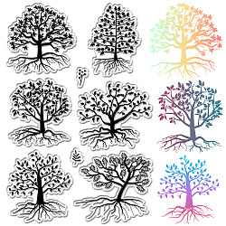 Custom PVC Plastic Clear Stamps, for DIY Scrapbooking, Photo Album Decorative, Cards Making, Stamp Sheets, Film Frame, Tree, 160x110x3mm(DIY-WH0439-0444)