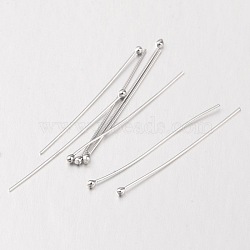 925 Sterling Silver Ball Head Pins, Platinum, 31.7x0.5mm, head: 1.5mm, about 111pcs/10g(H483-2-P)
