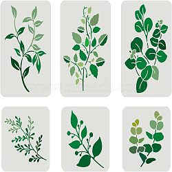 6Pcs 2 Sizes 3 Style PET Hollow Out Drawing Painting Stencils Sets, for DIY Scrapbook, Photo Album, Leaf Pattern, 20~29.7x20~21cm, 1pc/style(DIY-WH0383-0001)