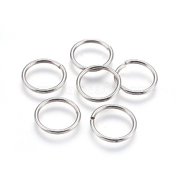 304 Stainless Steel Open Jump Rings, Stainless Steel Color, 16x1.5mm, Inner Diameter: 13mm, 500pcs/bag(STAS-P212-25P-21)