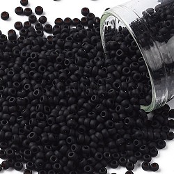 TOHO Round Seed Beads, Japanese Seed Beads, (14F) Very Dark Amethyst Transparent Matte, 11/0, 2.2mm, Hole: 0.8mm, about 1110pcs/10g(X-SEED-TR11-0014F)